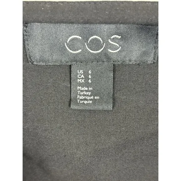 COS Women’s Maxi Dress Size 6 Black Pleated Minimalist Modern Cotton Blend Long - Picture 12 of 15